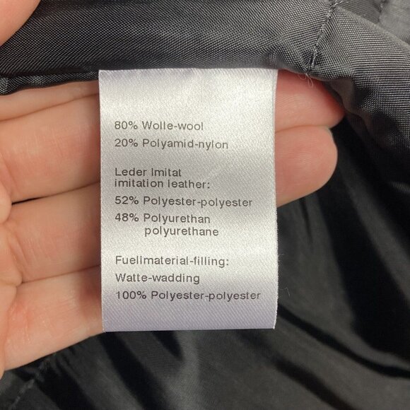 NEW Akris Punto Insulated Wool Blend Car Coat Sz 10 MSRP $1,690 Pleather Wrists - Picture 10 of 11